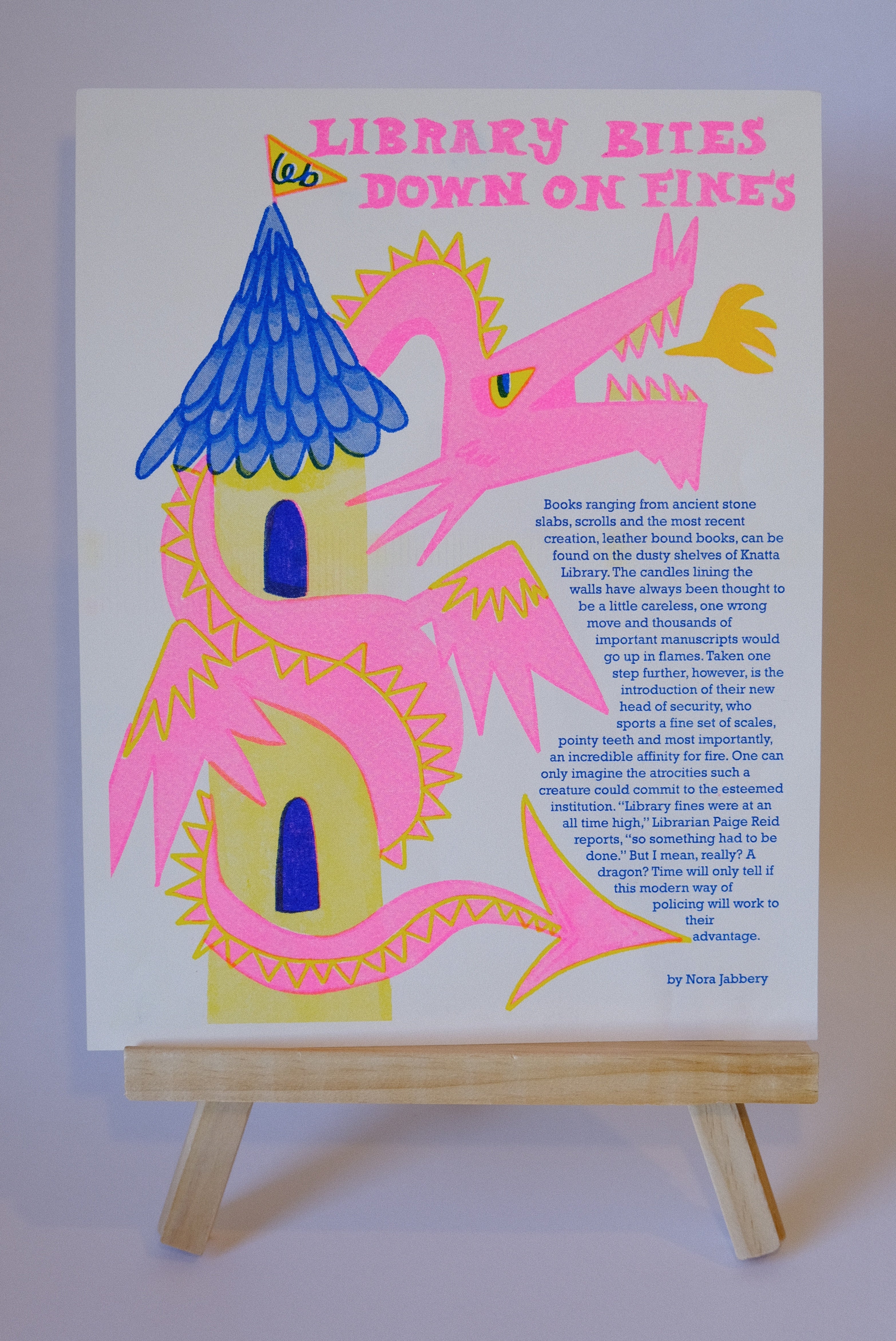 Library Dragon Print