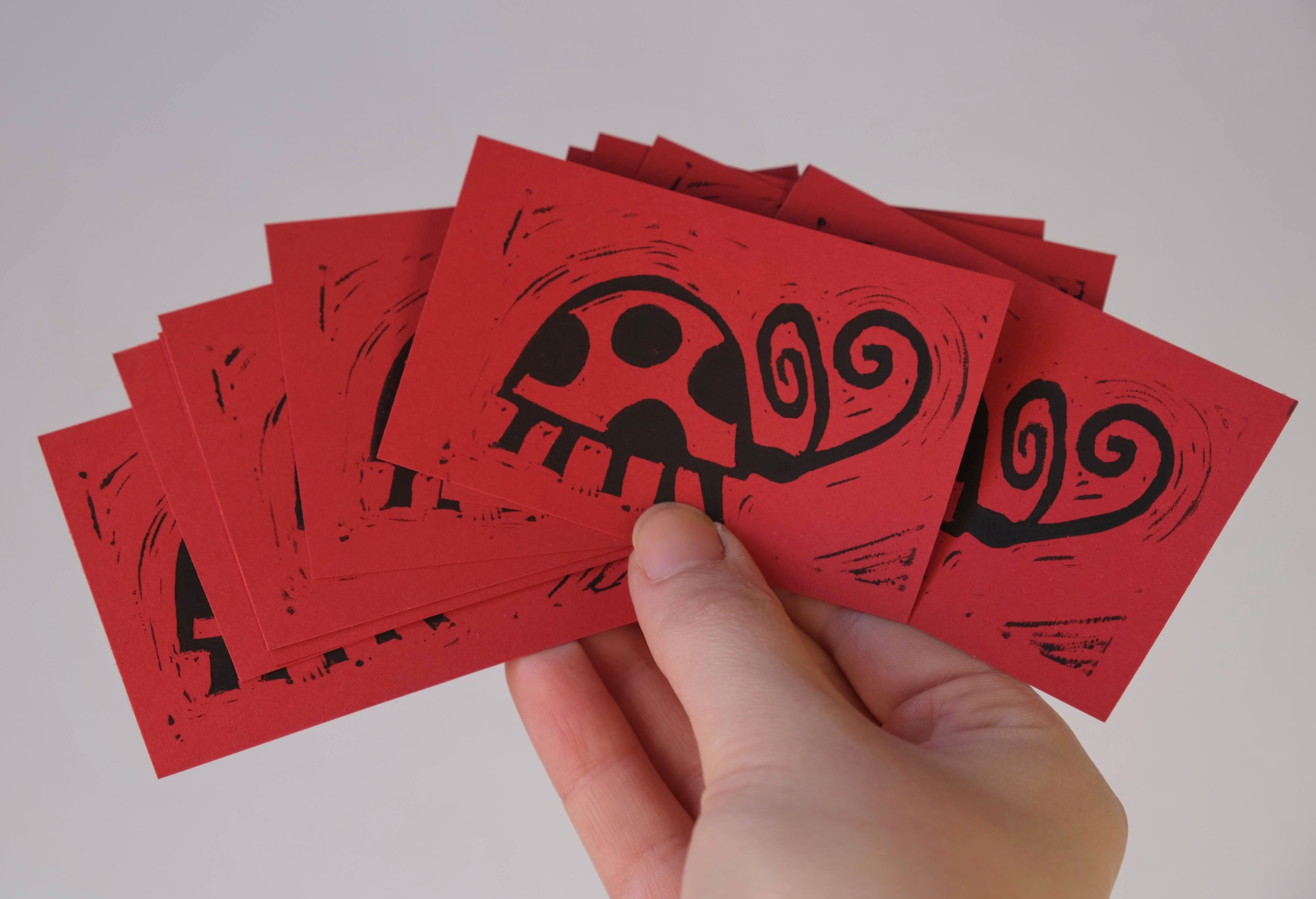 Tiny Ladybird Lino Print