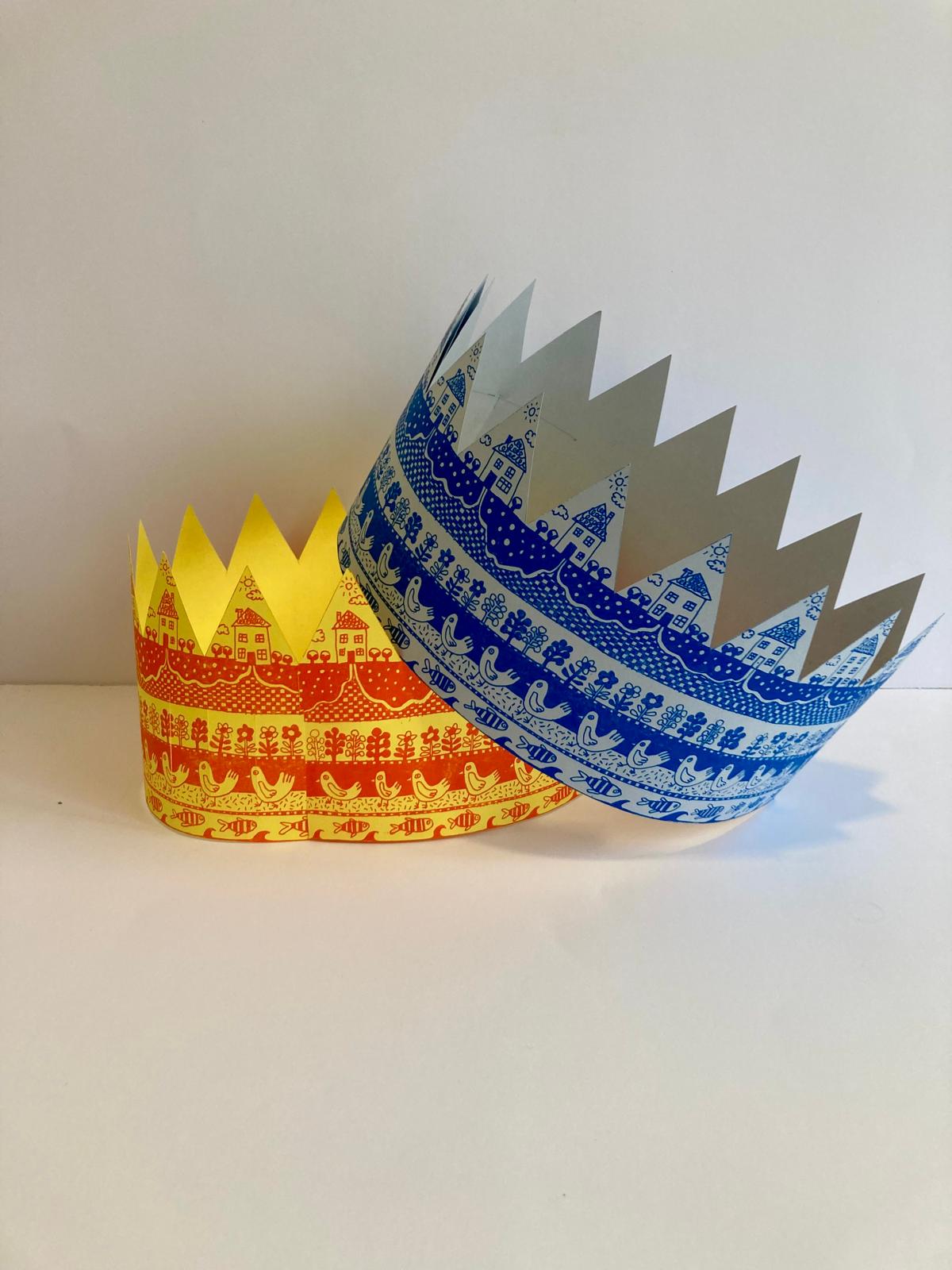 Risograph Paper Crowns