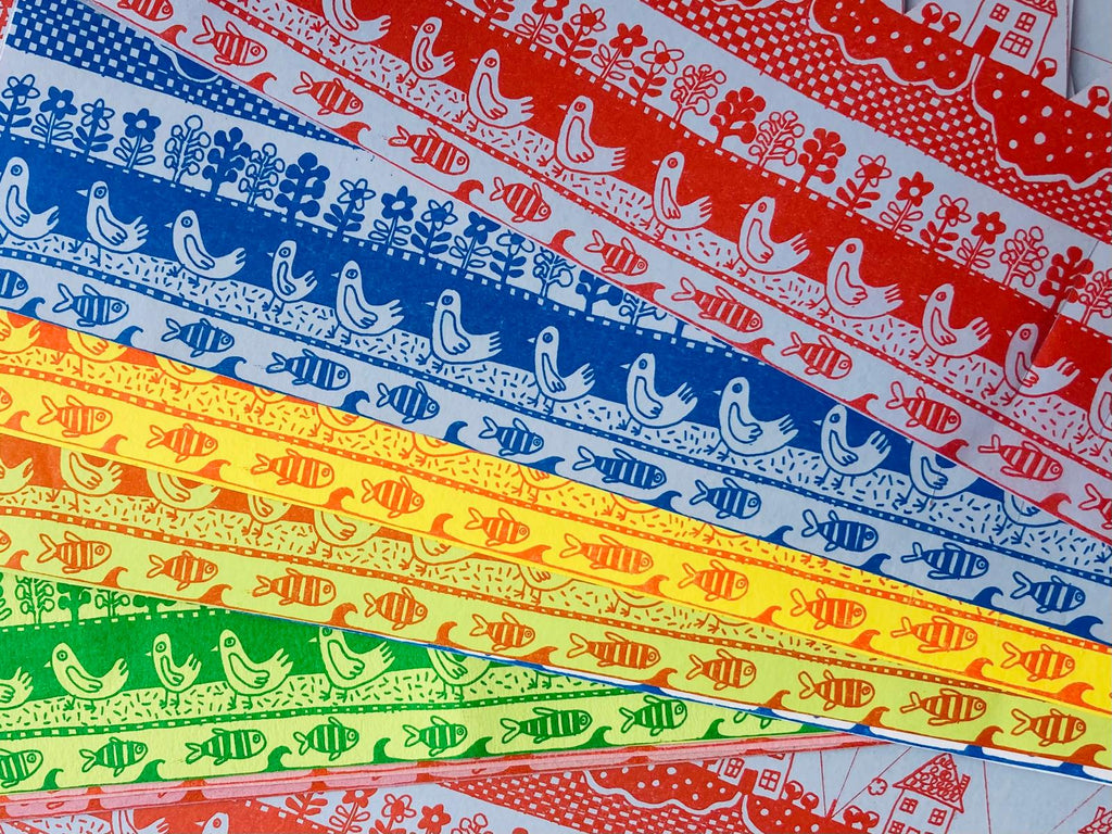 Risograph Paper Crowns
